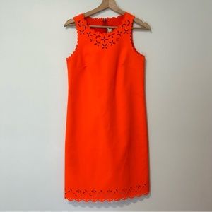 J. Crew Laser Cut Sleeveless Stretch Scalloped Hem Dress